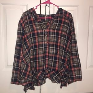 Free People Cute Plaid Top